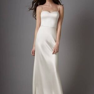 Elegant White Satin Gown